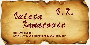 Vuleta Kamatović vizit kartica